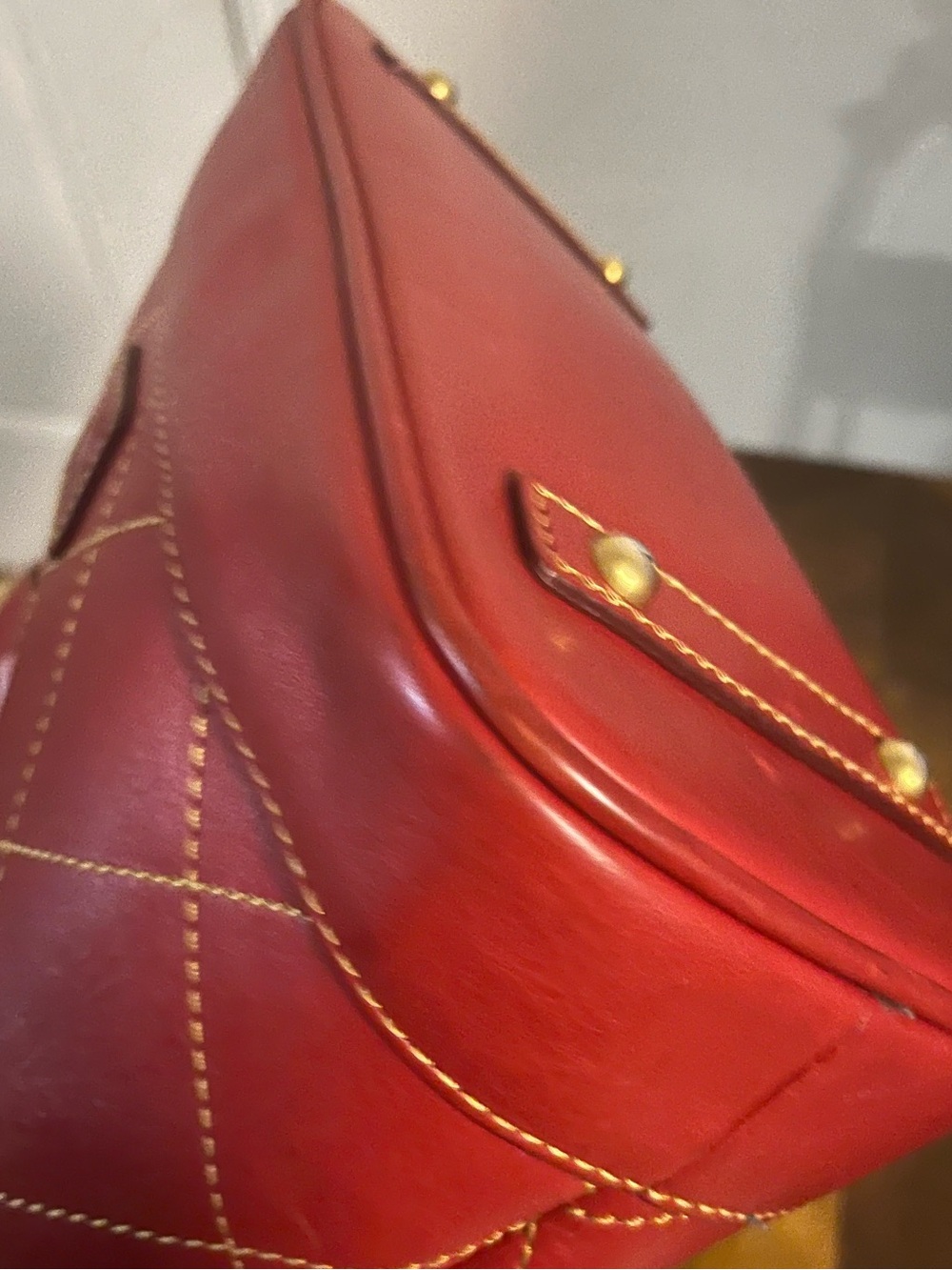 Dooney & Bourke Red Quilted Leather Shoulder Bag with Tassel - Picture 7 of 12
